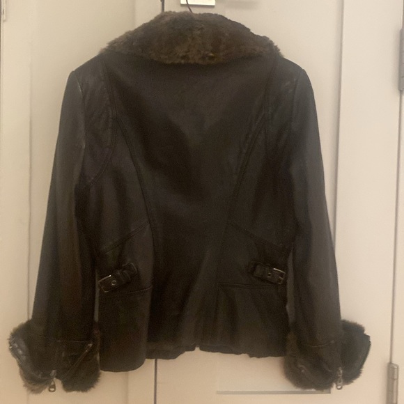 Marc New York Andrew Marc Genuine Leather & Fur Trim Jacket - Picture 3 of 5